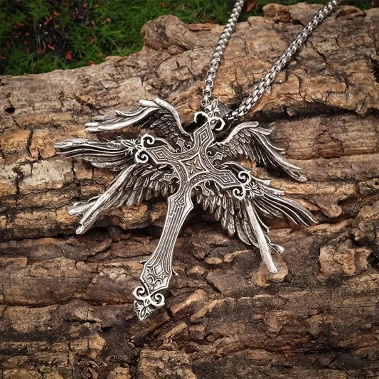 Angel Wings Cross Necklace